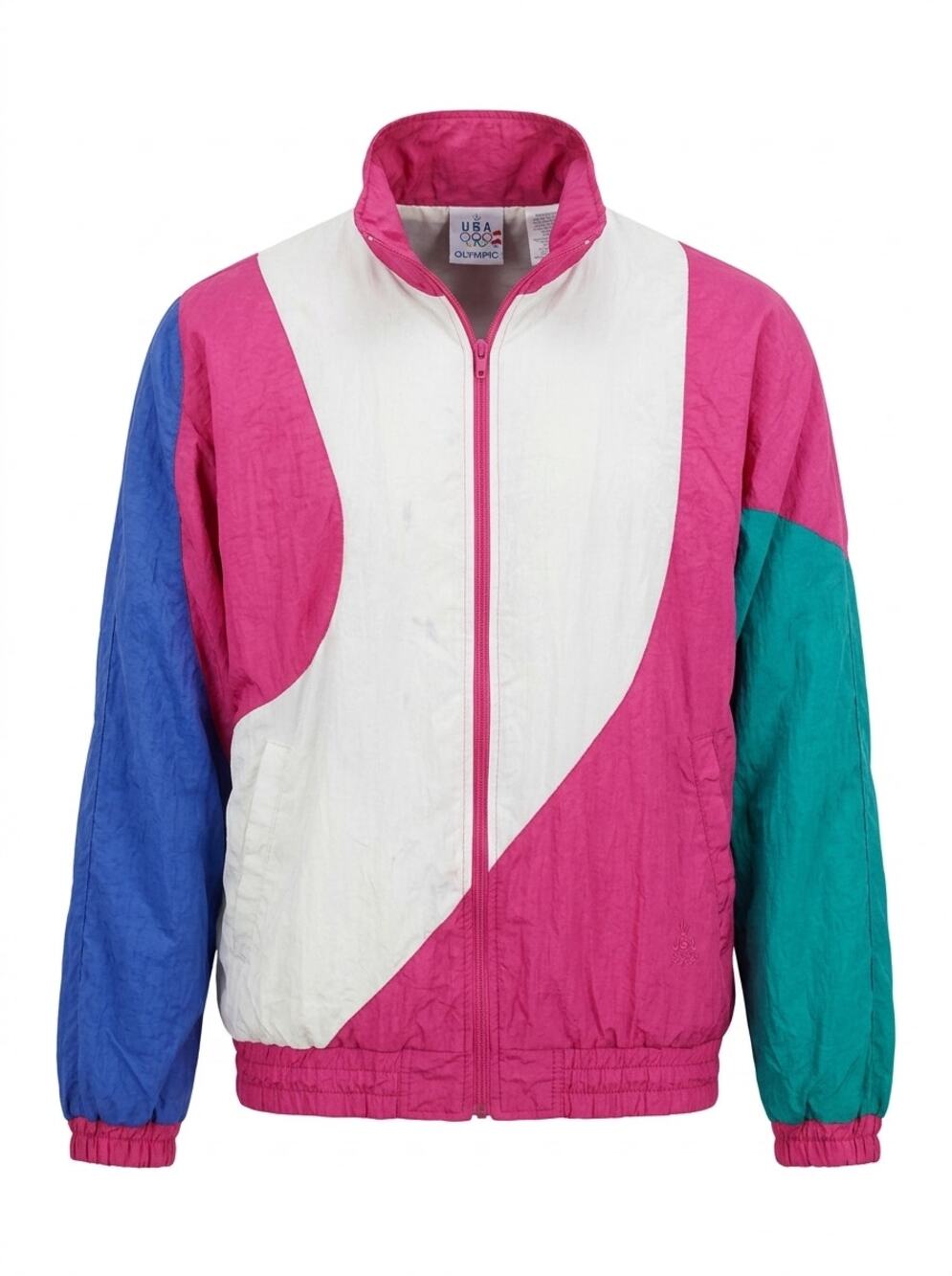 Vintage USA Olympic Brand Full Zip Lined Embroidered Jacket Women Size M